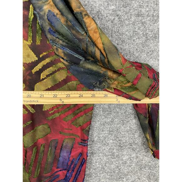 Calessa Plus Size 3X Burnout Tie-Dye Knit Crew Neck 34 Sleeve Asymmetric Dipped - Picture 6 of 11